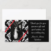 Damask Wedding Foto Danke-Card Dankeskarte (Vorne/Hinten)