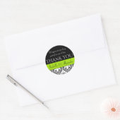 Damask Wedding Gefallen Vielen Dank Label Lime Gre Runder Aufkleber (Umschlag)