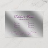 Damask Wedding Gift Registration Card Lila Spark Begleitkarte (Rückseite)