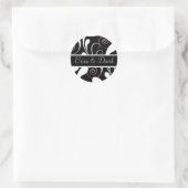 Damask Wedding Monogram Aufkleber (Tasche)