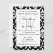 Damask Wedding Monogram & Names Back Einladung (Rückseite)