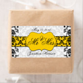 Damask Wedding Mr. and Mrs Water Bottle Labels (Insitu)