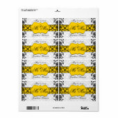 Damask Wedding Mr. and Mrs Water Bottle Labels (Vorne)