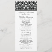Damask Wedding Program Black & Charcoal Gray Programm (Vorderseite)