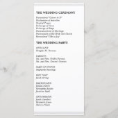 Damask Wedding Program - Black & White Wedding Programm (Rückseite)