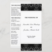 Damask Wedding Program - Black & White Wedding Programm (Vorne/Hinten)