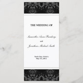 Damask Wedding Program - Black & White Wedding Programm (Vorderseite)