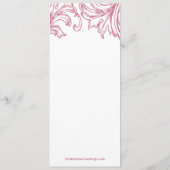 Damask Wedding Program Honeysuckle Pink Programm (Rückseite)