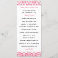 Damask Wedding Programs (Honeysuckle) 2-seitig