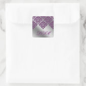 Damask Wedding Stickers Lila anfänglicher Sparkle (Tasche)