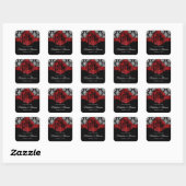 Damask Wedding Stickers Rote Rose Weihnachten (Blatt)