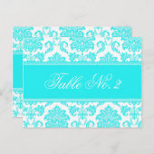 Damask Wedding-Tischnummer Postkarte (Vorne/Hinten)