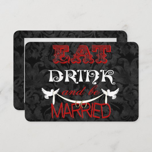 Damask Wedding UAWG Einladung (Vorne/Hinten)