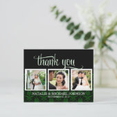 Damask Wedding Vielen Dank Foto Postkarte (Stehend Vorderseite)