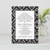 Damask Wedding-Vorlage Einladung (Stehend Vorderseite)