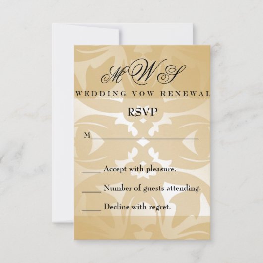 Damask Wedding Vow RSVP Card (Vorderseite)