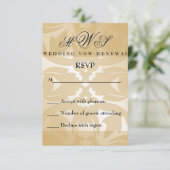 Damask Wedding Vow RSVP Card Karte (Stehend Vorderseite)