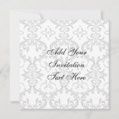 Damask Weditation Monogram Pink Einladung (Rückseite)