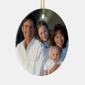Damask Weihnachtsfamilie Foto Ornament (Rechts)