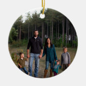 Damask Weihnachtsfamilie Foto Ornament (Vorne)