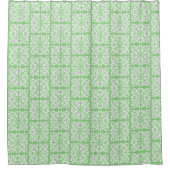 Damask weiß auf grün duschvorhang (Vorderseite)