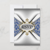 Damask White Birthday Party Celebration UAWG RSVP Karte (Vorderseite)