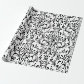 Damask White & Black Geschenkpapier (Ungerollt)