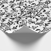 Damask White & Black Geschenkpapier (Ecke)