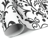 Damask White & Black Geschenkpapier (Rolleneckpunkt)