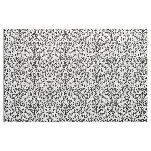 Damask White & Black Stoff (Yard (91,4 cm))