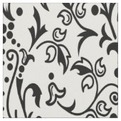 Damask White & Black Stoff (Nahaufnahme)