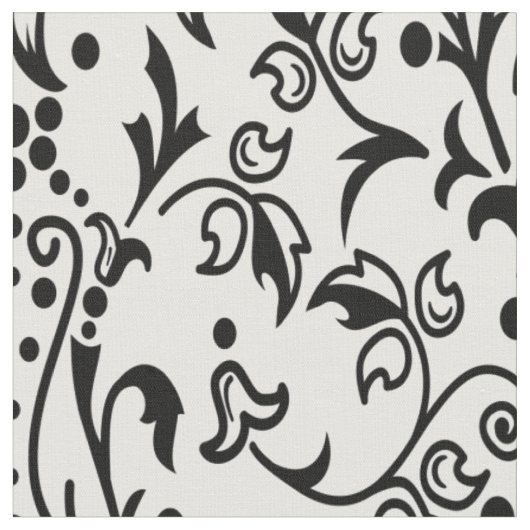 Damask White & Black Stoff (Nahaufnahme)