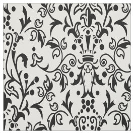 Damask White & Black Stoff