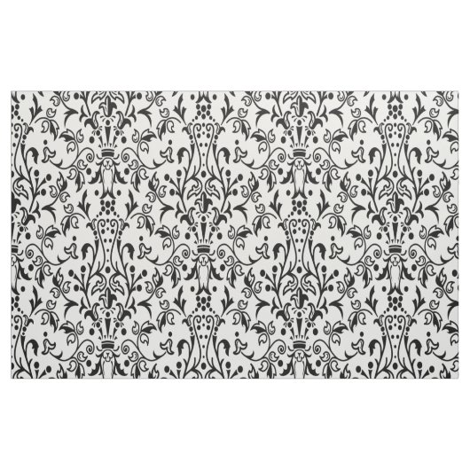 Damask White & Black Stoff (Fat Quarter (45,7 x 55,9 cm))