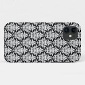 Damask - White on Black iPhone Case (Rückseite (Horizontal))