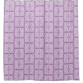 Damask white on lilac duschvorhang (Vorderseite)