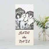 Damask White WEDDING Rett-the-Date (Stehend Vorderseite)