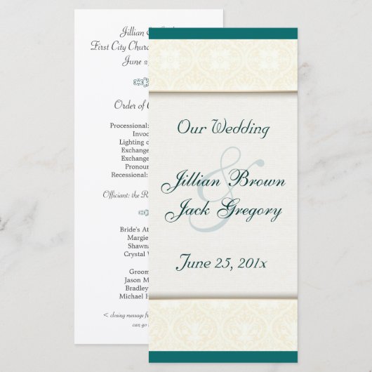 Damask White WEDING-Programm Programm (Vorne/Hinten)