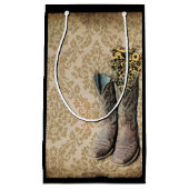 Damask Wildblume Western Country Cowboystiefel Kleine Geschenktüte (Vorderseite)