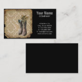 Damask Wildblume Western Cowboystiefel Visitenkarte (Vorne/Hinten)