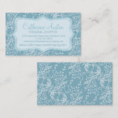 Damask Wildblumen Alltägliche blaue Visitenkarte (Vorne/Hinten)