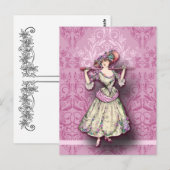 Damask Wildblumen, MARIE ROSETTE Postkarte (Vorne/Hinten)
