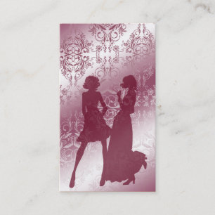 Damask-Wildblumen, schiere Schatten in Rosa Visitenkarte