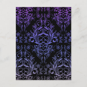 Damask Wildflowers, MITTERNACHTS MASKERADE Postkarte