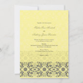 Damask Wirbel bringen Butter Hochzeit ein Einladung (Rückseite)