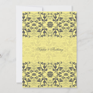 Damask Wirbel bringen Butter Hochzeit ein Einladung