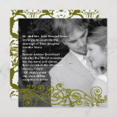 Damask Wirbel Ihr Foto Hochzeit Einladung (Vorne/Hinten)