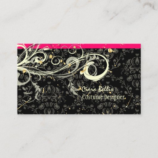 Damask + Wirbel Kostümbildner Visitenkarte (Vorderseite)
