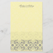 Damask Wirbel Lace Butter Danke Stationierung Briefpapier (Vorderseite)