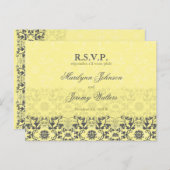 Damask Wirbel Lace Butter UAWG Wedding Postcard Einladungspostkarte (Vorne/Hinten)